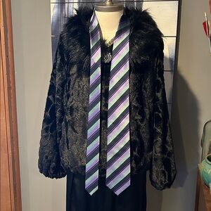 Stefano Ricci Purple and Green Striped Tie